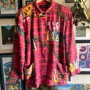 CANVASBACKS Lutton & Horsfield Patchwork Jacket Blazer Art-to Wear Arts L XL